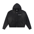 FRAYED RAW ZIP