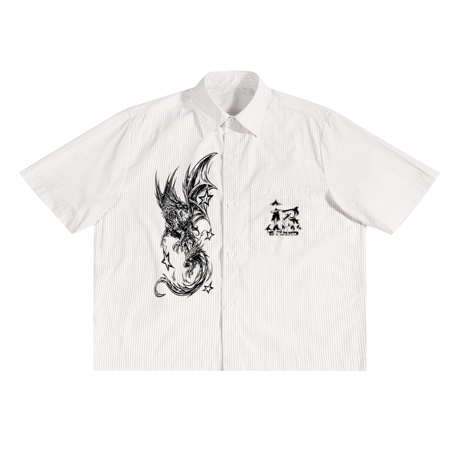 dragon white Stripe Boxy Shirt 1