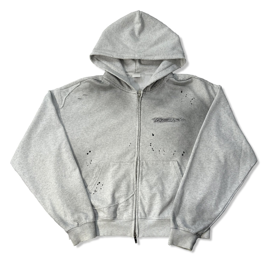 FRAYED RAW ZIP 1